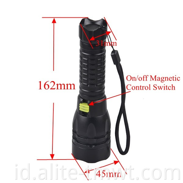 Lantern Diving UV Super terang XML T6 oleh magnetic switch LED bawah air